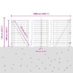 vidaXL Euro plot s 7 flanžovými stĺpikmi 1x10 m pozinkovaný oceľ – Obrázok 13