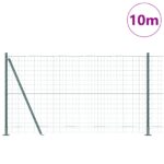 vidaXL Euro oplotenie s 7 flansovými stĺpmi 1.2x10 m pozinkovaná oceľ – Obrázok 3