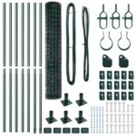 vidaXL Euro plot s 7 fláhnými stĺpikmi 1.4x10 m pozinkovaná oceľ – Obrázok 5