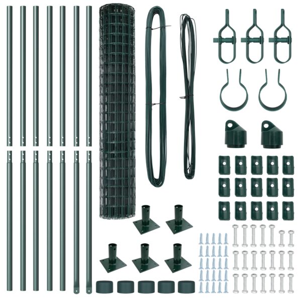 vidaXL Euro plot s 7 fláhnými stĺpikmi 1.4x10 m pozinkovaná oceľ – Obrázok 5