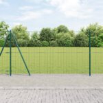 vidaXL Euro plot s 7 flángovanými stĺpmi 1.2x10 m zinkovanej ocele