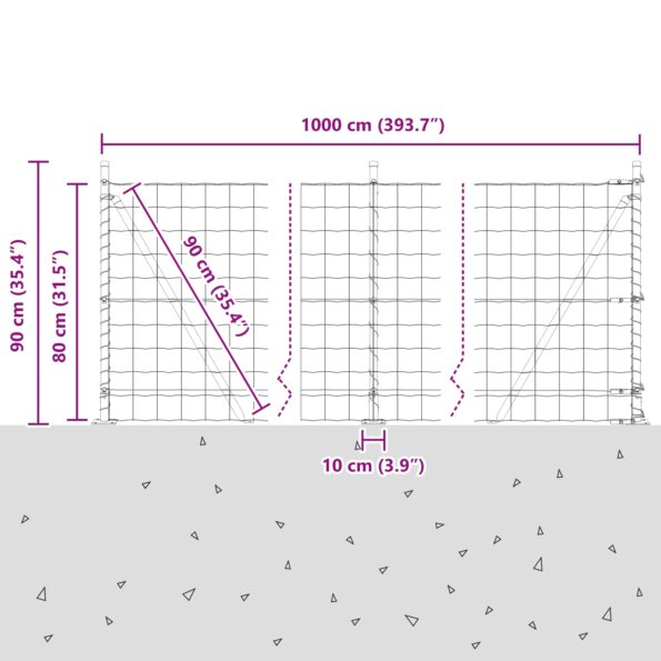 3350835_13.jpg vidaXL Euro plot Sada 2 Zelená PVC povlakovaný kov 10 x 0.8 m Trvácny – Obrázok 13