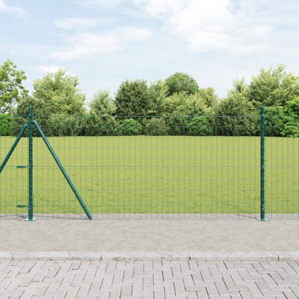 3350853_1.jpg vidaXL Euro oplotenie s 13 fláknutými stĺpikmi 0.8x25 m Galanizovaná oceľ – Obrázok 1