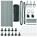 vidaXL Euro plot so 13 flanžovými stĺpikmi 0.4x25 m z pozinkovanej ocele – Obrázok 5