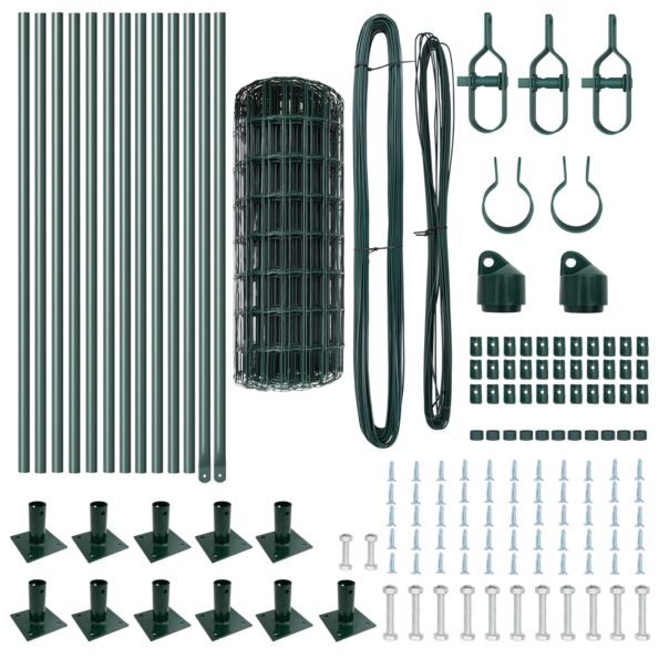 vidaXL Euro plot so 13 flanžovými stĺpikmi 0.4x25 m z pozinkovanej ocele – Obrázok 5