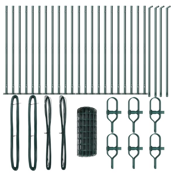 vidaXL Euro plot s 13 prírubovými stĺpikmi 0.4x50 m pozinkovaná oceľ – Obrázok 4