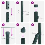 vidaXL Euro Oplotenie s 7 Dláždenými Stĺpikmi 1.6x10 m Galvanizovaná Oceľ – Obrázok 11