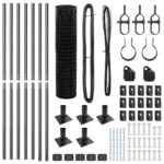 vidaXL Euro plot s 7 prírubovými stĺpmi 1.2x10 m pozinkovaná oceľ – Obrázok 5