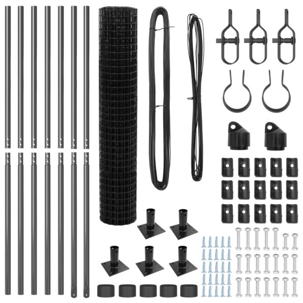 vidaXL Euro Plot so 7 zváranými stĺpikmi 1.6x10 m pozinkovaná oceľ – Obrázok 5