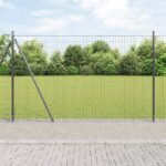 vidaXL Euro Oplotenie s 7 prípojnými stĺpmi 1.4x10 m Galvanizovaná oceľ