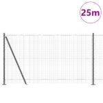 vidaXL Plot s podperou Sivá 1,2 x 25 m Ocel a PVC – Obrázok 3