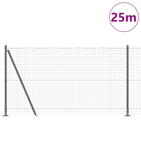 vidaXL Plot s podperou Sivá 1,2 x 25 m Ocel a PVC – Obrázok 3