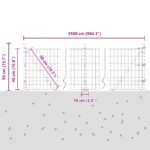 vidaXL Euro plot s 13 flanged stĺpmi 0.4x25 m pozinkovaná oceľ – Obrázok 13