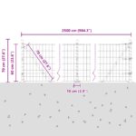 vidaXL Euro plot s 13 flangovanými stĺpmi 0.6x25 m pozinkovaná oceľ – Obrázok 13