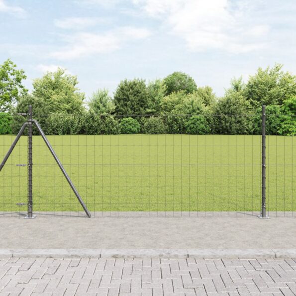 3350949_1.jpg vidaXL Euro plot s 13 flanžovanými stĺpmi 1x25 m pozinkovanej ocele – Obrázok 1