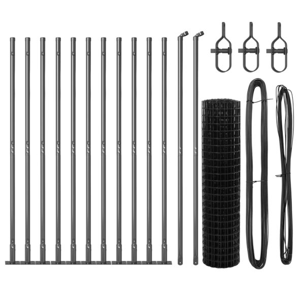 vidaXL Euro plot Sada 2 Sivý Betónová základňa, Kovové stĺpiky 25 x 1 m – Obrázok 4