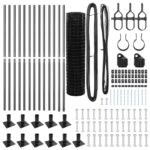 vidaXL Euro plot Sada 2 Sivý Betónová základňa, Kovové stĺpiky 25 x 1 m – Obrázok 5