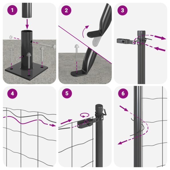 vidaXL Euro plot s 13 plátovanými stĺpmi 0.6x50 m pozinkovaná oceľ – Obrázok 12
