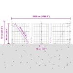 vidaXL Euro plot s 13 plátovanými stĺpmi 0.6x50 m pozinkovaná oceľ – Obrázok 13