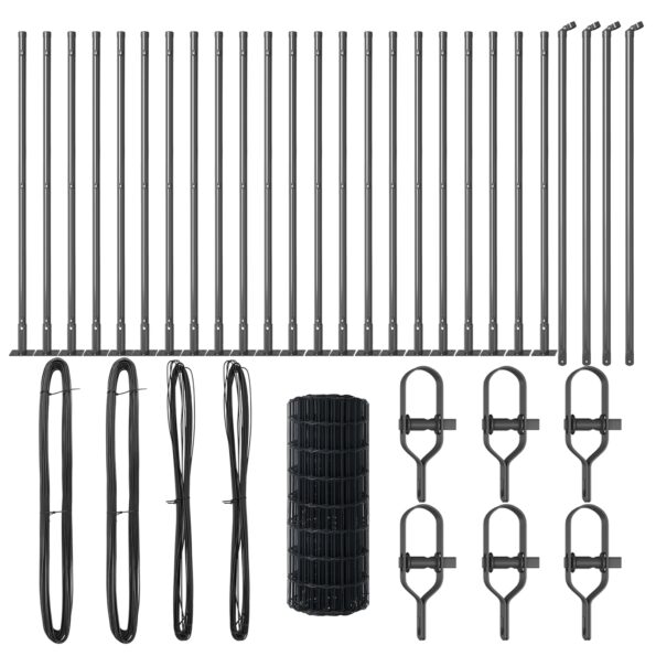 vidaXL Euro plot s 13 prírubovými stĺpmi 0.4x50 m pozinkovaná oceľ – Obrázok 4