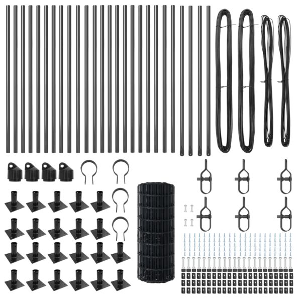 vidaXL Euro plot s 13 prírubovými stĺpmi 0.4x50 m pozinkovaná oceľ – Obrázok 5