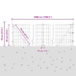 vidaXL Euro plot so 13 prírubovými stĺpikmi 0.6x50 m pozinkovaná oceľ – Obrázok 13