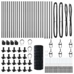 vidaXL Euro plot s 13 prírubovými stĺpmi 0.6x50 m pozinkovaná oceľ – Obrázok 5