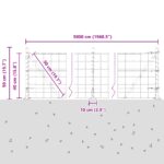 vidaXL Euro plot s 13 výstužnými stĺpmi 0.4x50 m pozinkovaný kov – Obrázok 13