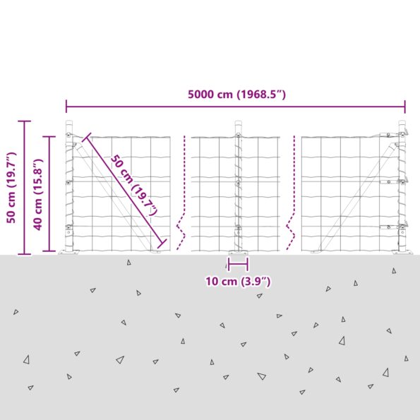3350964_13.jpg vidaXL Euro plot s 13 výstužnými stĺpmi 0.4x50 m pozinkovaný kov – Obrázok 13