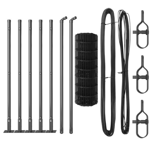 vidaXL Euro plot s 7 fláňovanými stĺpmi 0.6x10 m pozinkovanej ocele – Obrázok 4