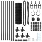 vidaXL Euro plot s 7 fláňovanými stĺpmi 0.6x10 m pozinkovanej ocele – Obrázok 5