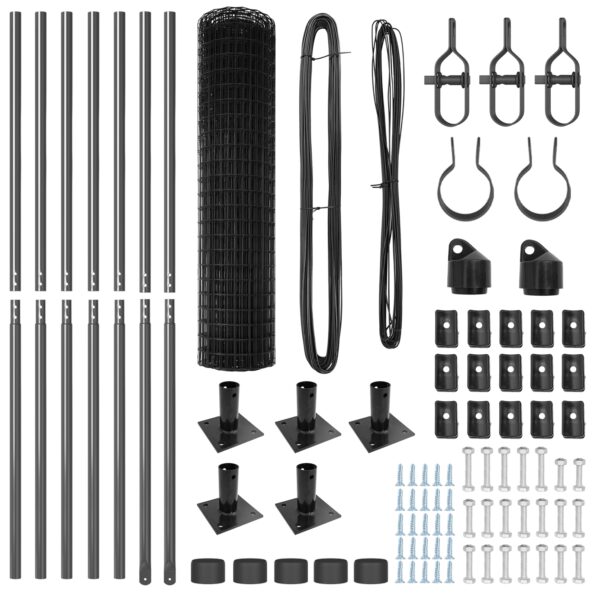 vidaXL Euro ohrada s 7 zúženými stĺpmi 1x10 m Zinkovaná oceľ – Obrázok 5