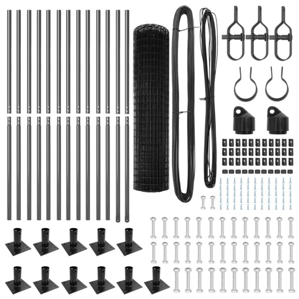 vidaXL Euro plot s 13 flámandovými stĺpmi 0.8x25 m pozinkovaná oceľ – Obrázok 5