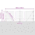 vidaXL Euro plot so 13 flangovanými stĺpikmi 0.6x50 m z pozinkovanej ocele – Obrázok 13