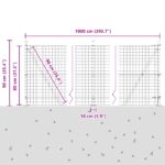 vidaXL Euro plot s 7 prírubovými stĺpmi 0.8x10 m pozinkovaná oceľ – Obrázok 13