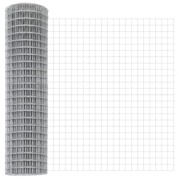 vidaXL Euro plot s 7 prírubovými stĺpmi 0.8x10 m pozinkovaná oceľ – Obrázok 6
