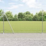 vidaXL Euro plot s 7 príruby stĺpmi 1.4x10 m Pozinkovaná oceľ