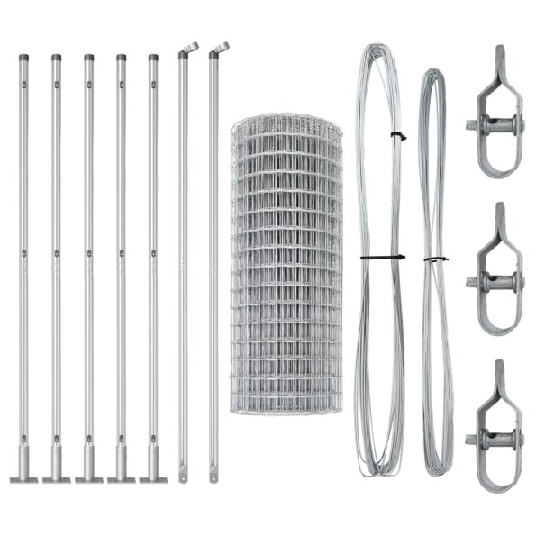 vidaXL Euro plot s 7 príruby stĺpmi 1.4x10 m Pozinkovaná oceľ – Obrázok 4