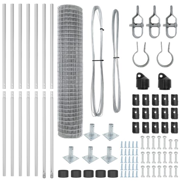 vidaXL Euro plot s 7 flangeami 1.5x10 m Pozinkovaná oceľ – Obrázok 5