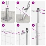 vidaXL Euro Oplotenie s 7 Flanžovými Stĺpmi 0.8x10 m Galvanizovaná Oceľ – Obrázok 12