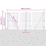 vidaXL Euro Oplotenie s 7 Flanžovými Stĺpmi 0.8x10 m Galvanizovaná Oceľ – Obrázok 13