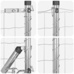 vidaXL Euro Oplotenie s 7 Flanžovými Stĺpmi 0.8x10 m Galvanizovaná Oceľ – Obrázok 7