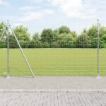 vidaXL Euro plot so 7 prírubovými stĺpmi 1.6x10 m Pozinkovaný kov