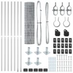 VidaXL Euro plot so 7 prírubovými stĺpmi 1x10 m pozinkovaná oceľ – Obrázok 5