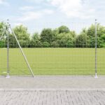 vidaXL Euro Oplotenie s 7 rozšírenými stĺpmi 1.4x10 m Pozinkovaná Oceľ