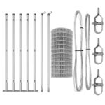 vidaXL Európsky plot s 7 prírubovými stĺpmi 0.4x10 m pozinkovaná oceľ – Obrázok 4