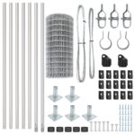 vidaXL Európsky plot s 7 prírubovými stĺpmi 0.4x10 m pozinkovaná oceľ – Obrázok 5