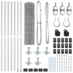 vidaXL Euro Plot s 7 flákovanými stĺpmi 0.8x10 m Pozinkovaná Oceľ – Obrázok 5
