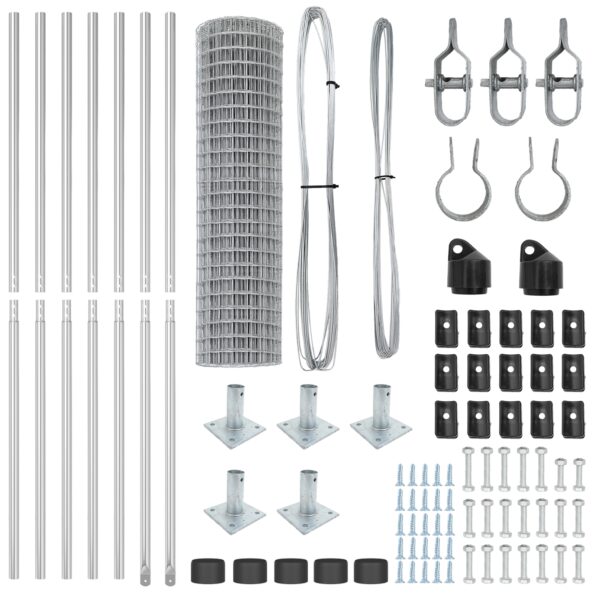 vidaXL Euro Plot s 7 flákovanými stĺpmi 0.8x10 m Pozinkovaná Oceľ – Obrázok 5