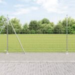 vidaXL Euro plot s 7 prírubovými stĺpmi 1.6x10 m pozinkovaná oceľ